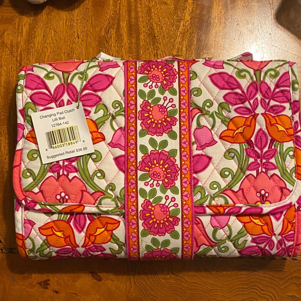 Very Bradley changing pad, Lilli Bell pattern - Pink Orange Green